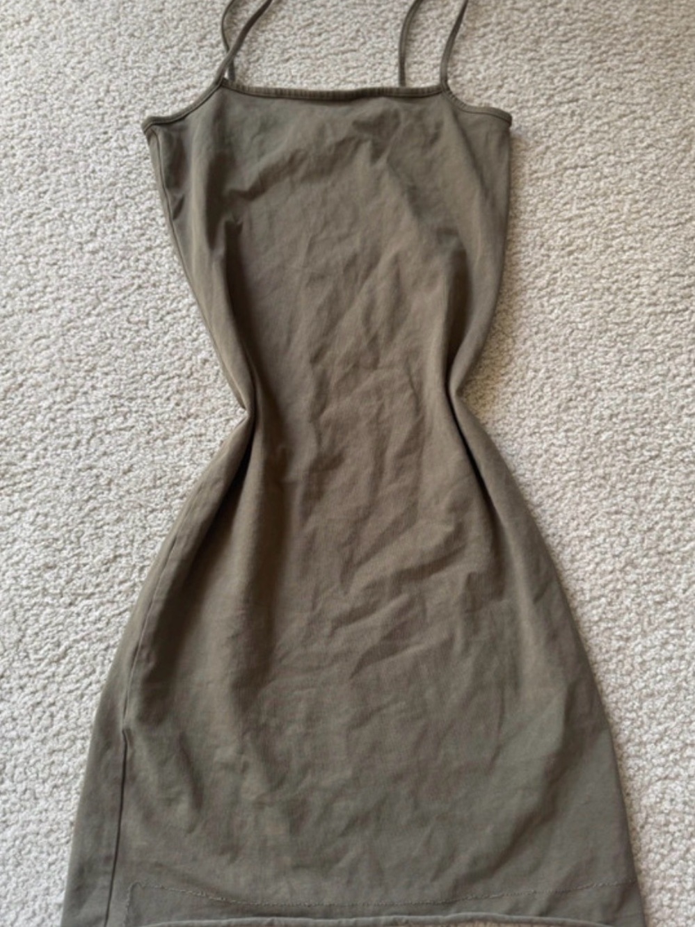 H&M Olive Green Bodycon Midi Slip Dress